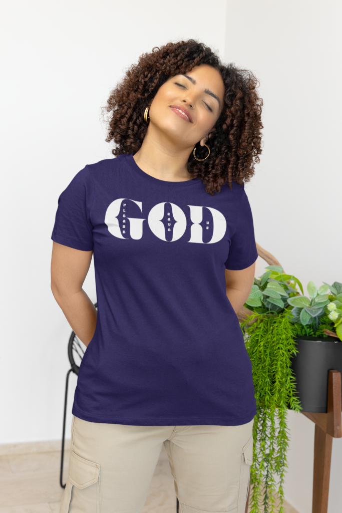 mockup of a curly haired woman wearing a bella canvas crewneck t shirt m31481